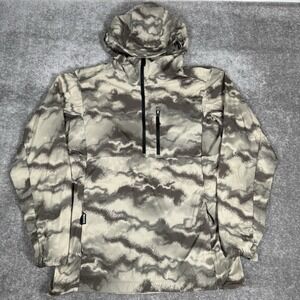 Dakine Windbreaker Jacket Men's XL Gray Camo Water Resistant Stretch Hooded